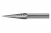 Carbide Burr SM3 <br> Cone Pointed Double Cut <br> 1/4 x 1 x 1/4 Shank